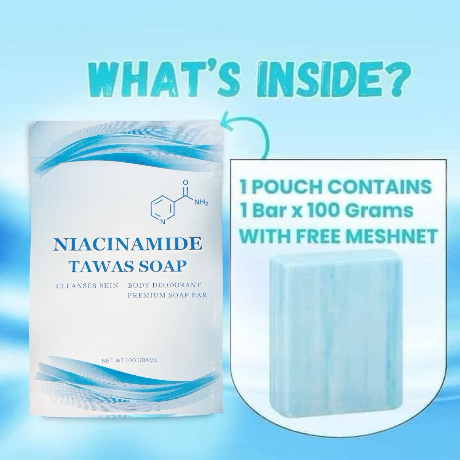 2 bars Niacinamide Tawas Soap 100g/each