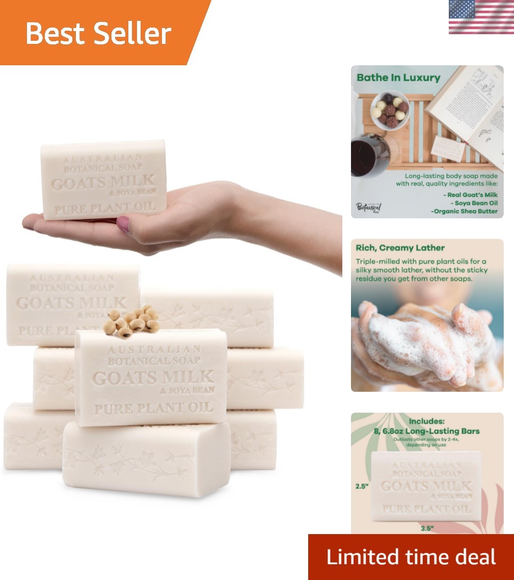 Cruelty-Free Goat Milk Soap Bars 6.6 OZ, Pack of 8 – Exotic & Hydrating Blend