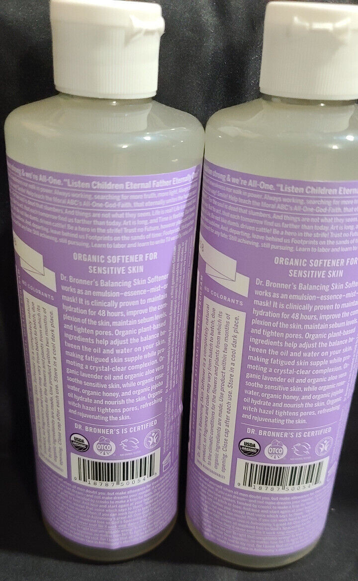 🔥Rare Best Price Lot 2x Dr. Bronner’s Lavender Organic Skin Softener 16oz 475ml