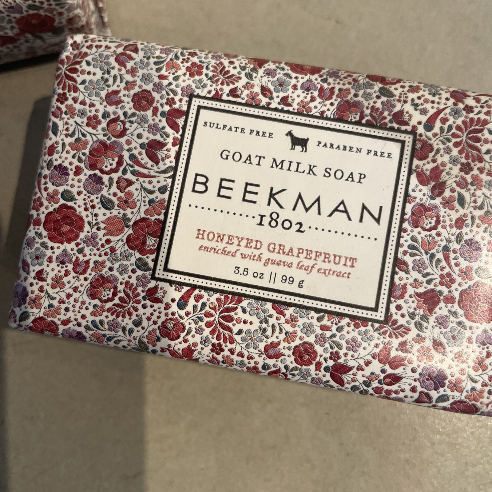 (3) Beekman 1802 Goat Milk Bar Soap Honeyed Grapefruit 3.5 oz. Each – New