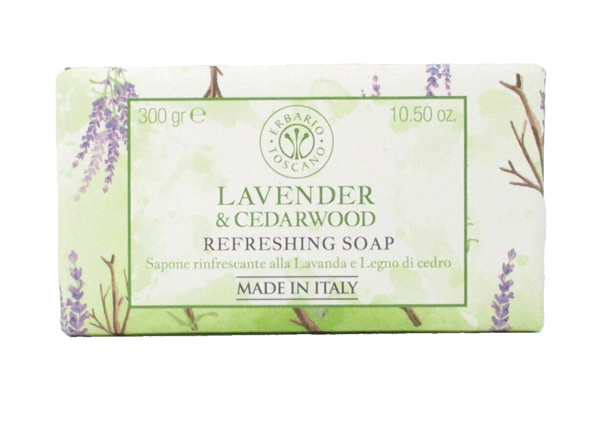 Italian Luxury Vegetable Bath Bar Soap Lavender & Cedarwood Scented large 10.5oz