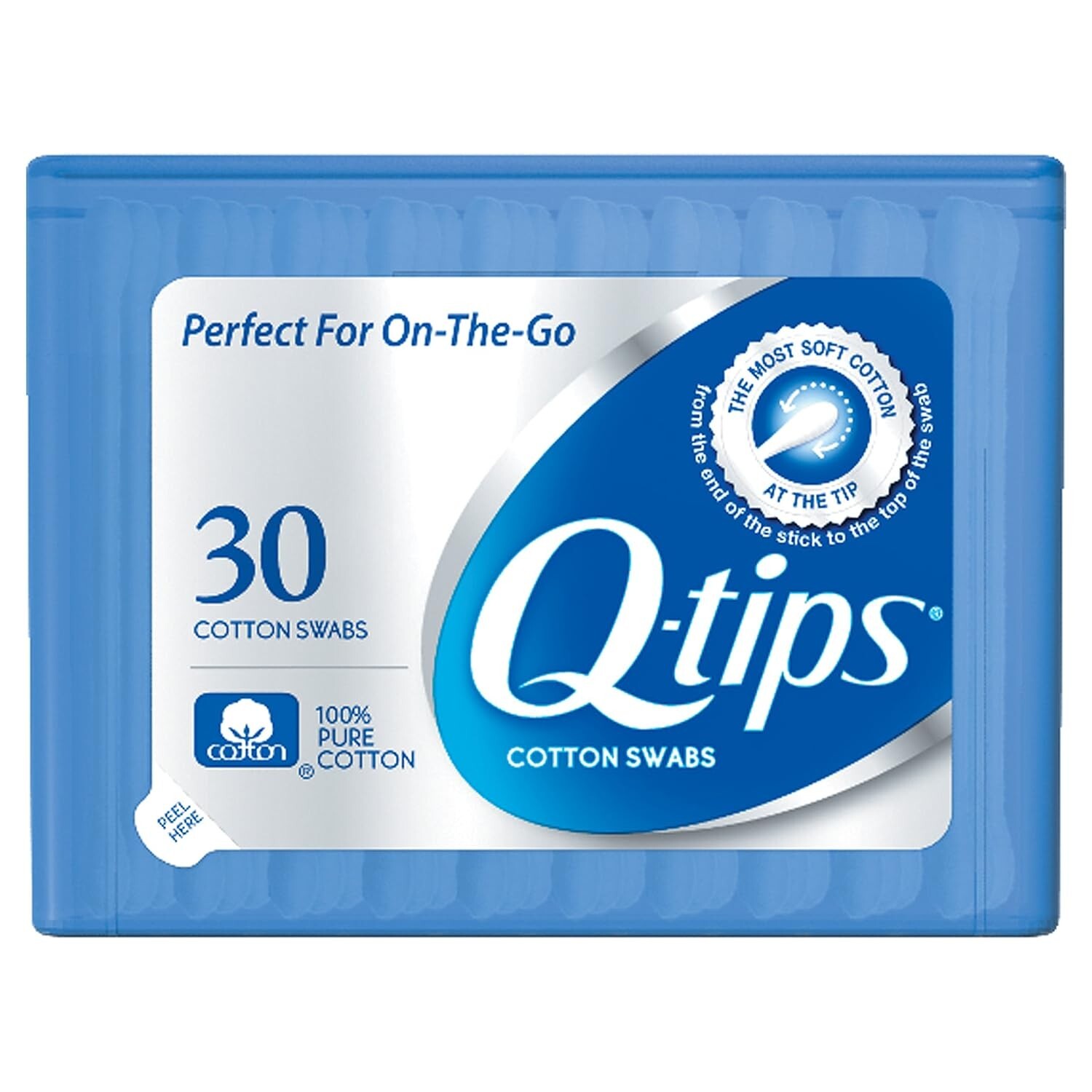 Q-tips Swabs Travel Pack,30 Count, Pack of 1 blue