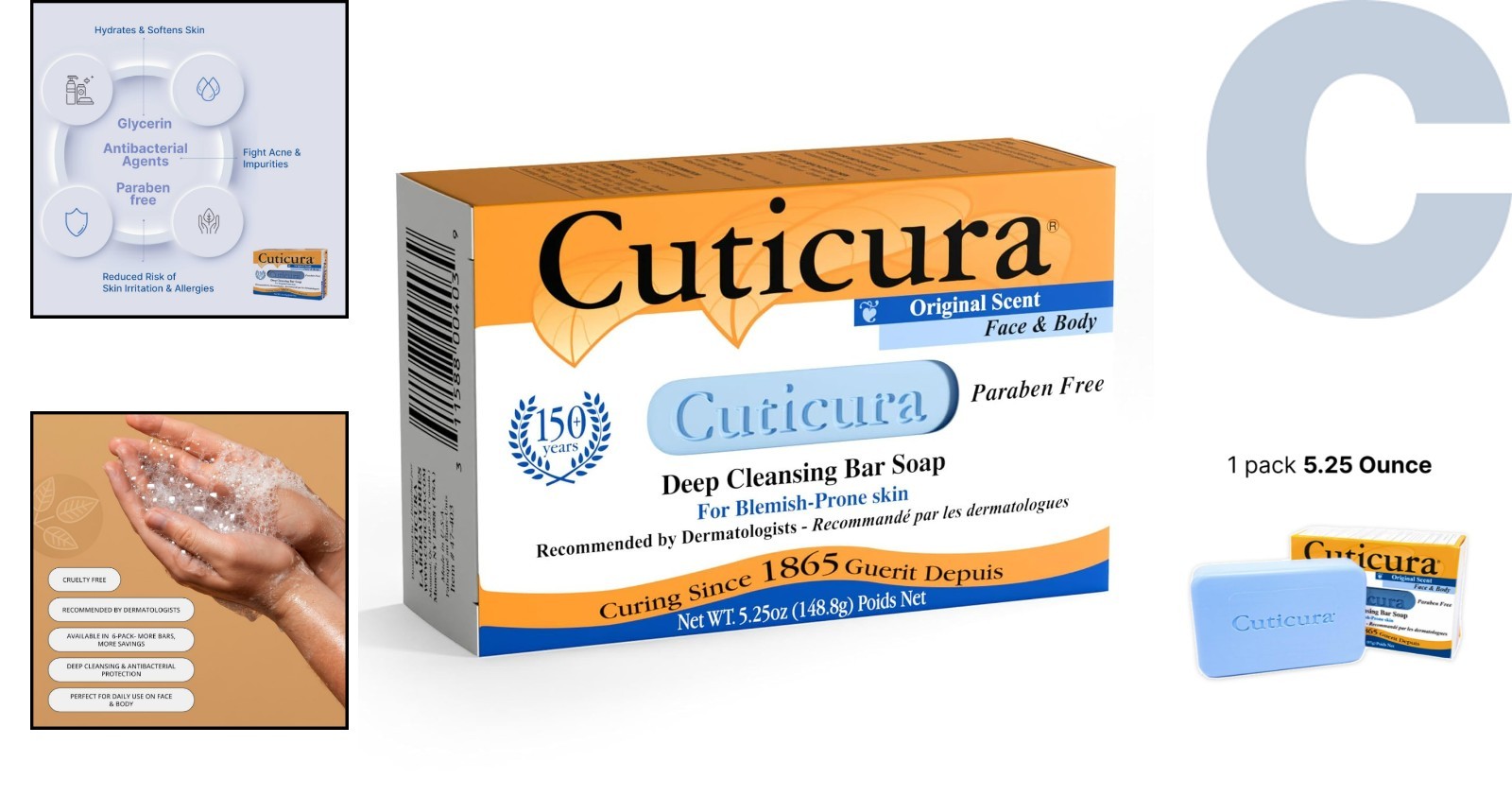 Daily Use Deep Cleansing Soap – 5.25 oz for a Luxurious Clean, All Skin Types