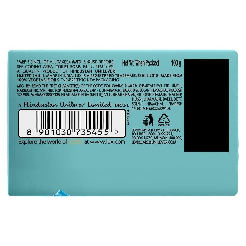 Lux Fresh Splash Soap 100g With Cooling mint Helps to Clean your Skin Pack of 8