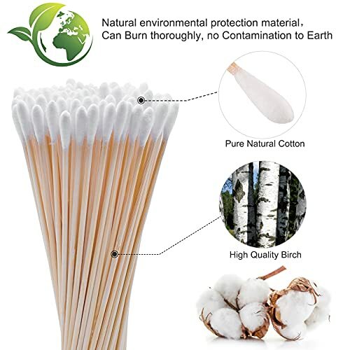 200 Count 6 Inch Long Cotton Swabs with Wooden Handles Cotton Tipped Applicat…