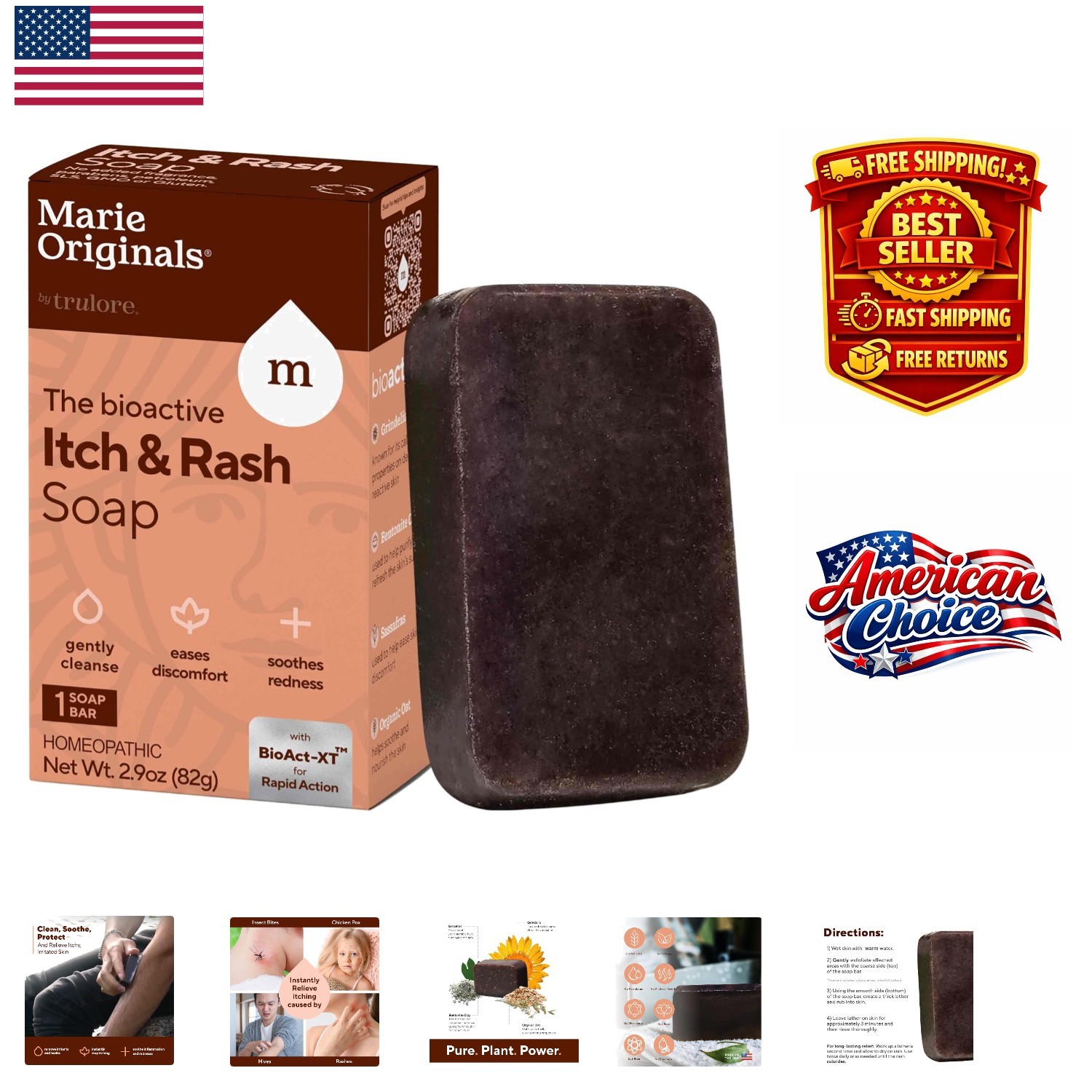 Handcrafted Itch Relief Soap Bar – Natural, Gluten-Free, and Cruelty-Free, 2.9oz