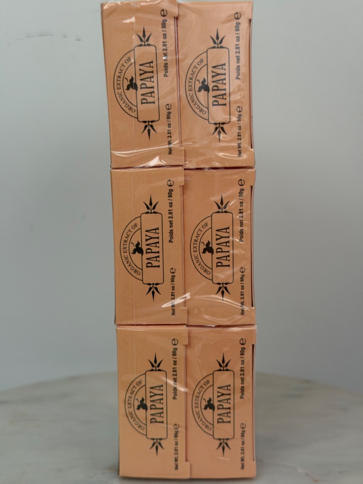 Organic Papaya Extract Soap 80g Natural Exfoliating Moisturizing Bar 2-Pack Glow
