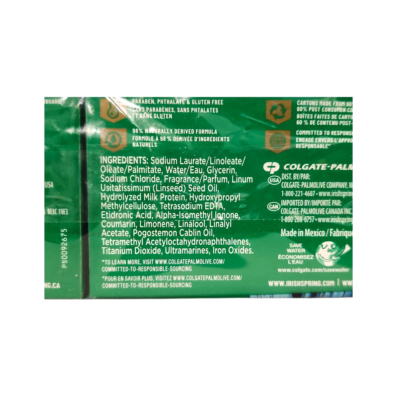 Irish Spring Moisture Blast Deodorant Bar Soap, 4 Packs each 6 – 24 Bars Total