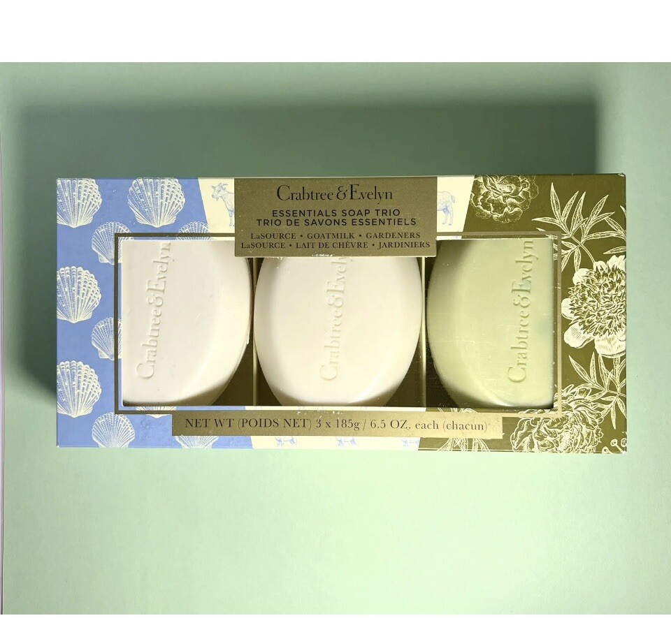 Crabtree & Evelyn Essentials Soap 3 Bars LaSource, Goatmilk & Gardener 3*185g