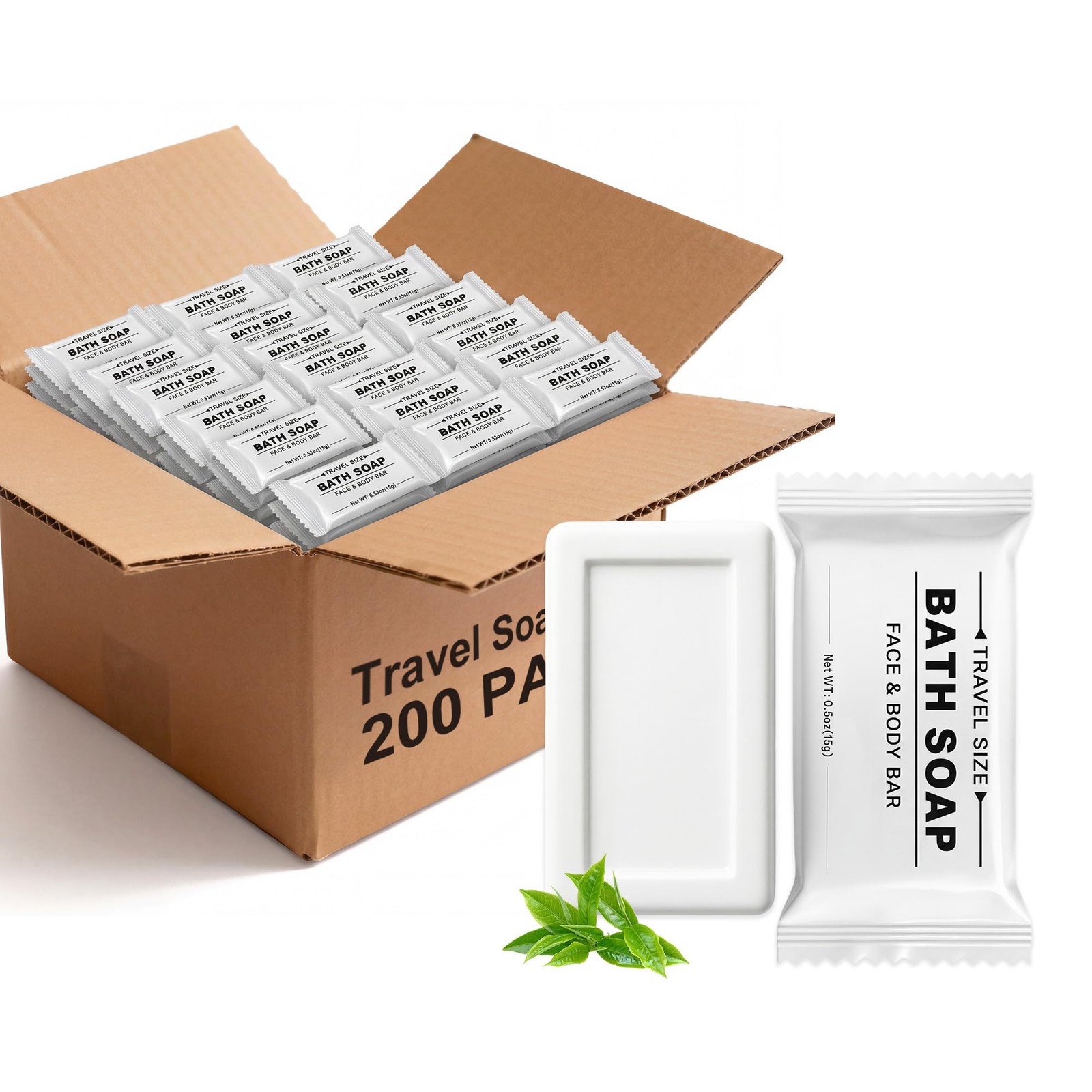 Kocpudu 200Pack Mini Soap Bars Bulk, 15g/0.53 oz Hotel Soap Bars Bulk, Indivi…