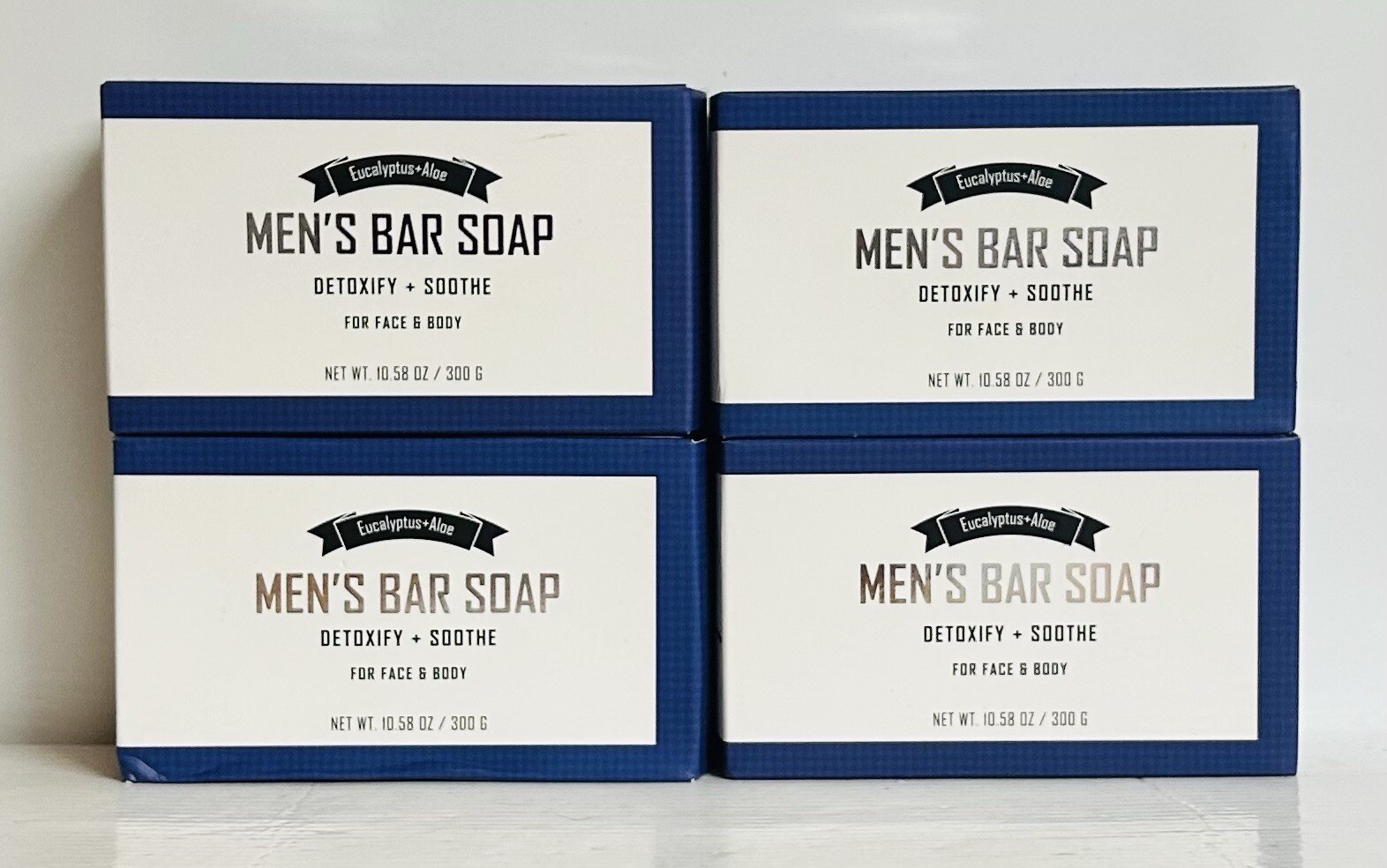 4-Pack Kingston ~ Eucalyptus & Aloe Detoxifying Men’s Bar Soap 10.58 oz Each