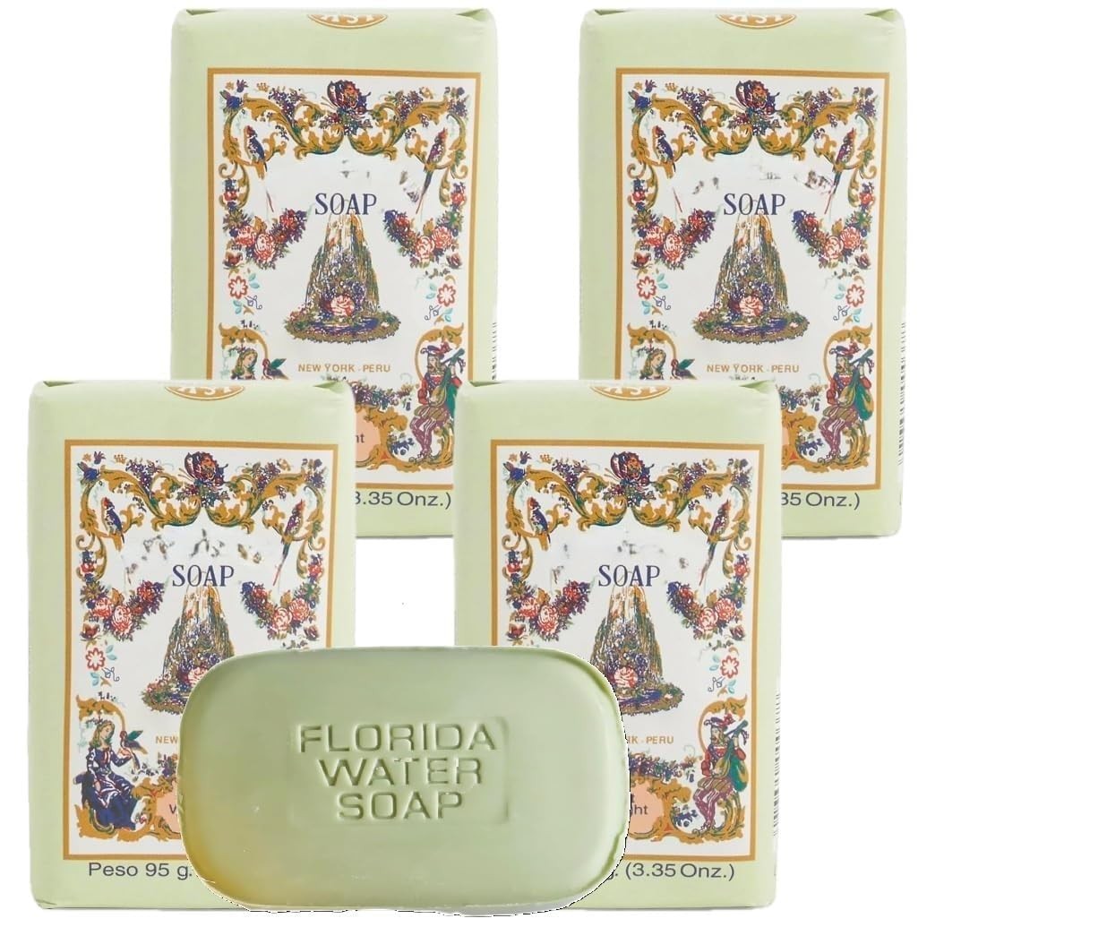 4 Pack – Lanman & Kemp Florida Water Scented Soap Bar/Jabon De Tocador