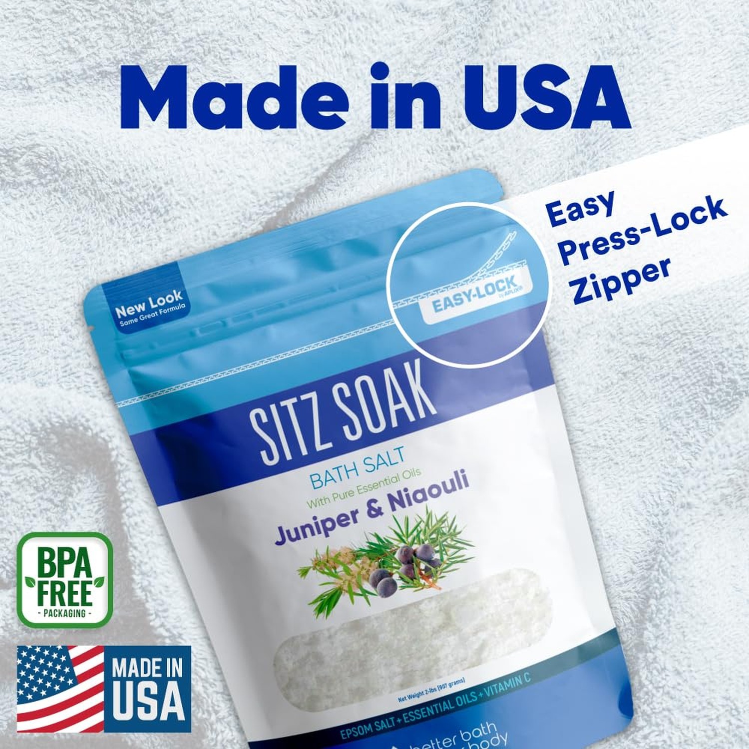 Sitz Bath Soak 2-Lbs Sitz Salt Epsom Salt Hemorrhoid Soothing with Pure Essen…