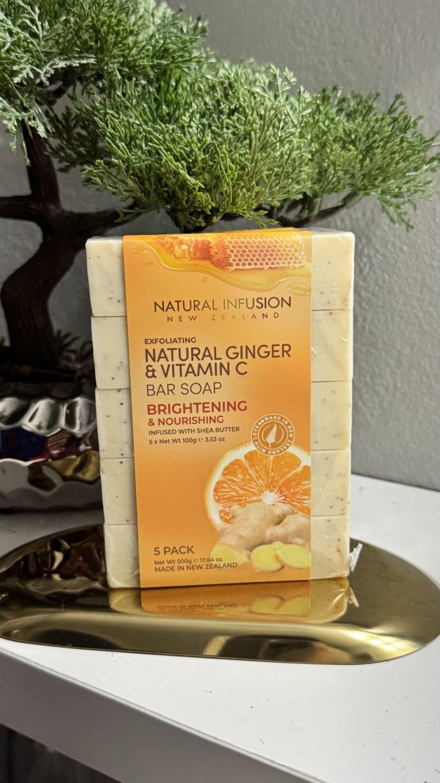 Natural Infusion New Zealand Exfoliating Natural Ginger & Vitamin C Bar Soap