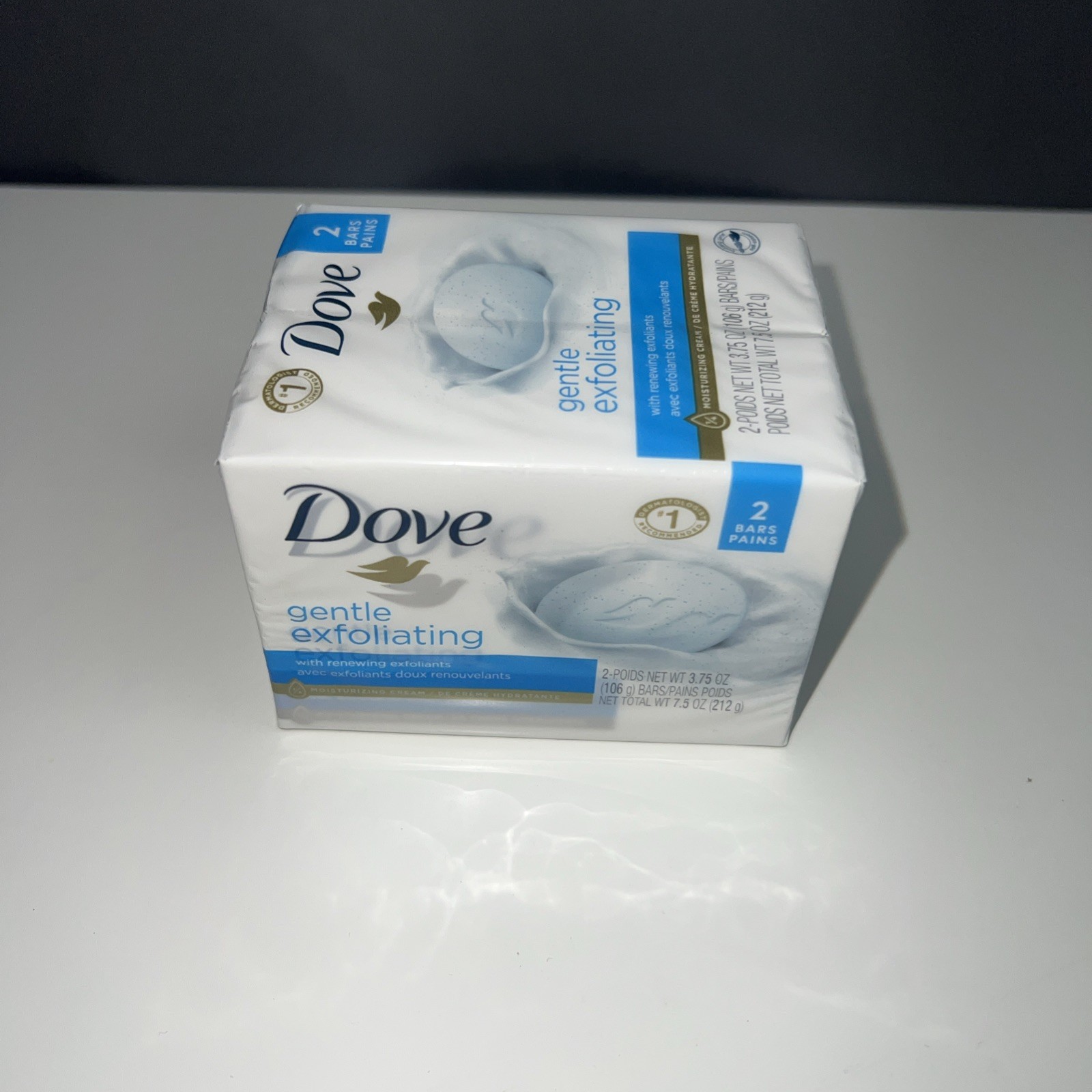 Dove Gentle Exfoliating Beauty 2 Bar Soap 7.5 oz Moisturizing Cleansing