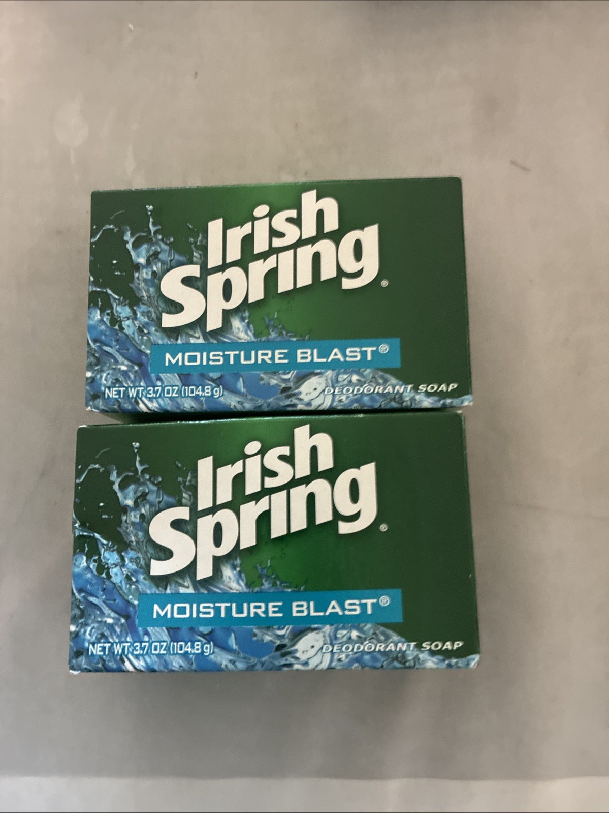 Irish Spring Bar Soap Moisture Blast Deodorant 3.7oz ea. Lot of 2 New