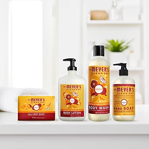 Mrs Meyer s Clean Day Clementine Bar Soap Pack of 4 5.3 Ounce Vegan Formula