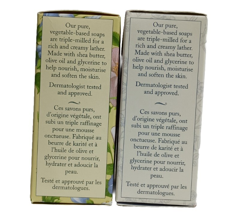 Crabtree & Evelyn Nantucket Briar + Summer Hill Bath Soap Bar 3.5 Oz Each
