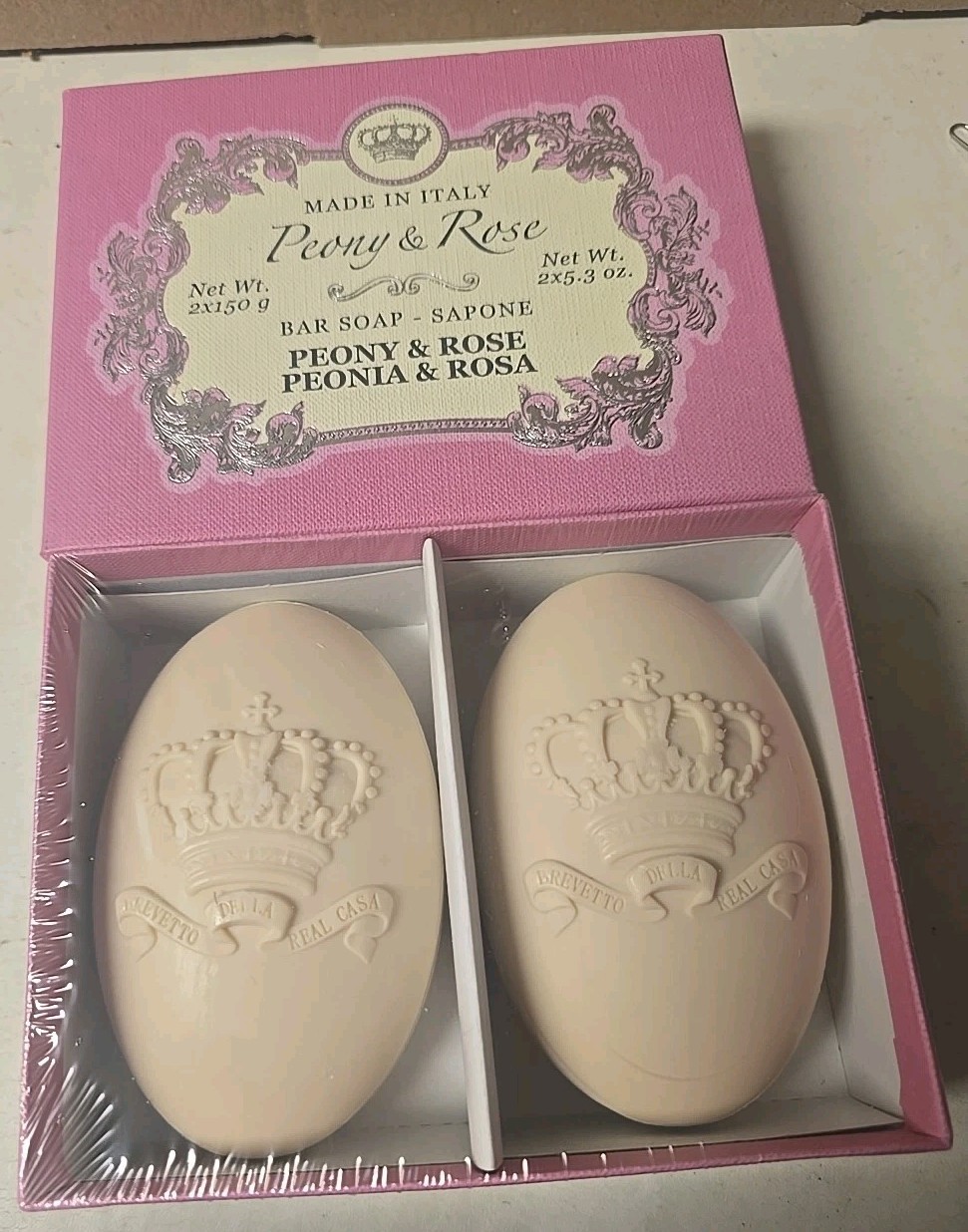 Saponerie Mario Fissi Tuscan Rose & Peony Soap Made In Italy 10.6oz 2 Bars