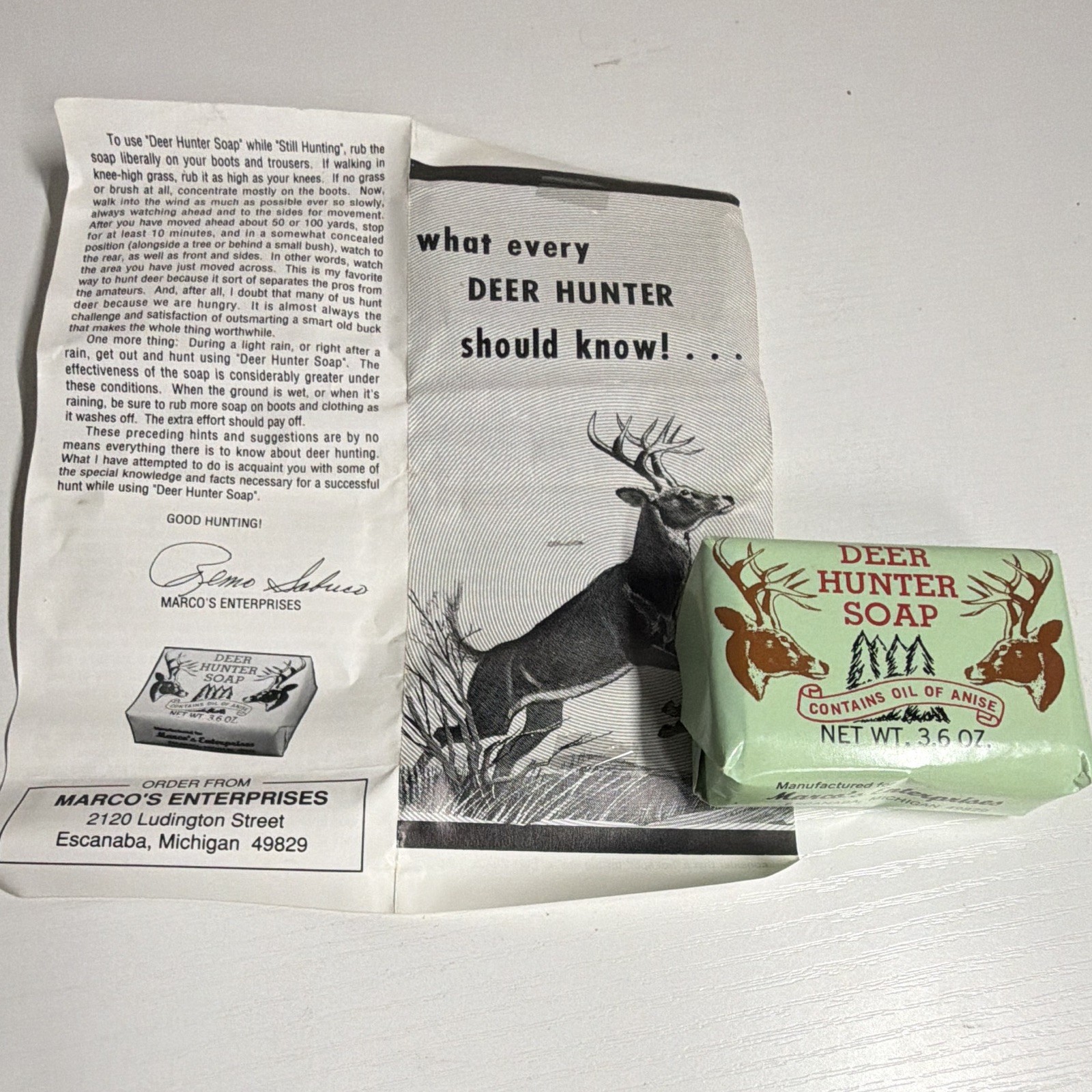 Vintage Marco’s Enterprises Deer Hunter Body Bar Soap, Anise Scent, 3.6 oz