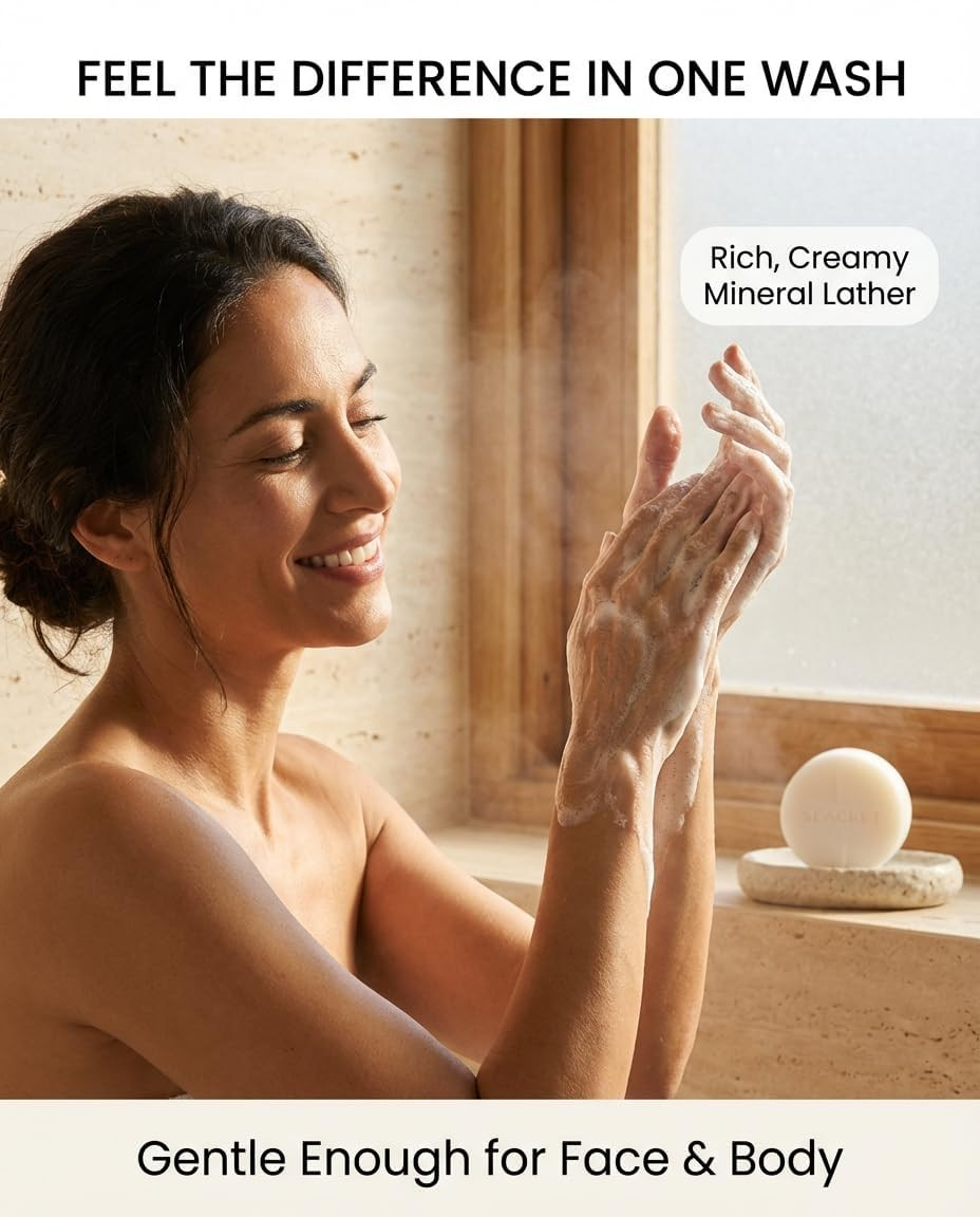 SEACRET Dead Sea Salt Soap – Vegan, Sls-Free, Paraben-Free – Triple Milled Miner