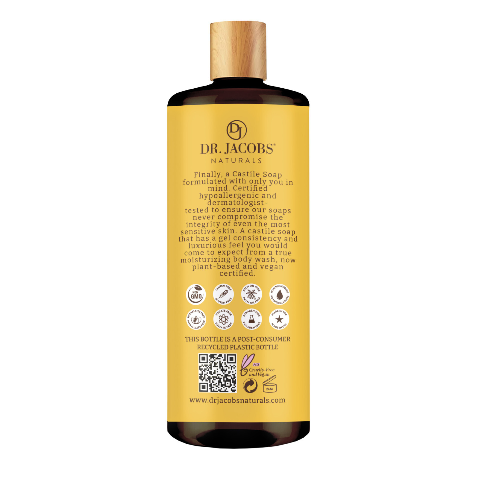 Dr Jacobs Naturals 32oz Almond Castile Body Wash Soap Plant-Based