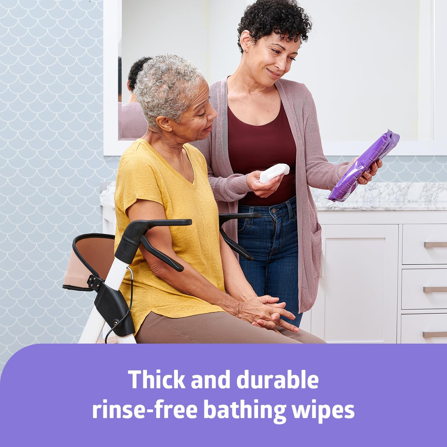 Medline Readybath Body Wipes, Shower and Bath for Adults, No Rinse Disposable