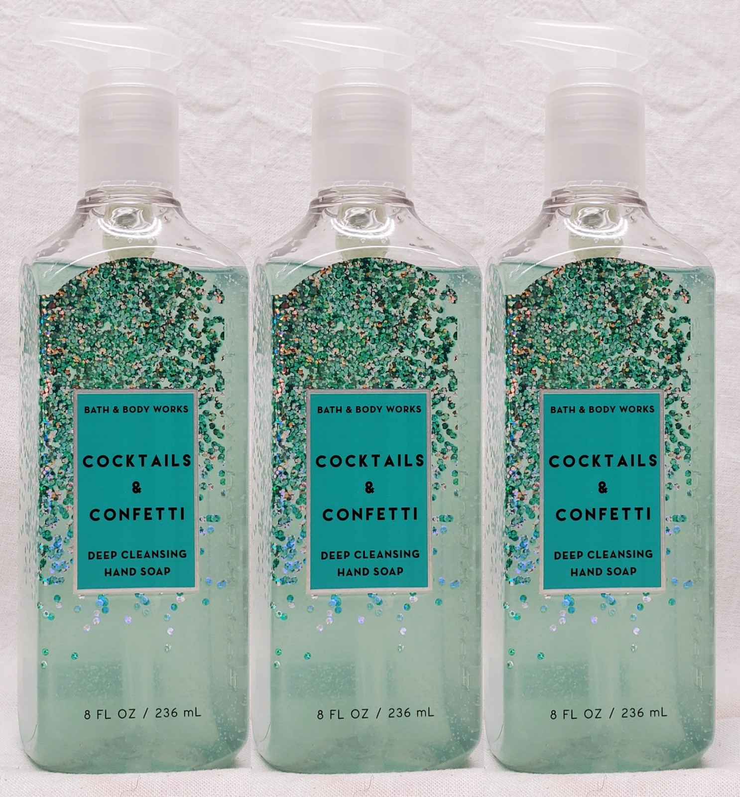 3 Bath & Body Works COCKTAILS & CONFETTI Deep Cleansing Gel Hand Soap Wash