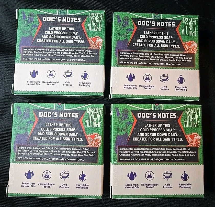 (4 PACK) Dr. Squatch Men’s Natural Soap – Mysterio Magic, 5 oz 619 Extract