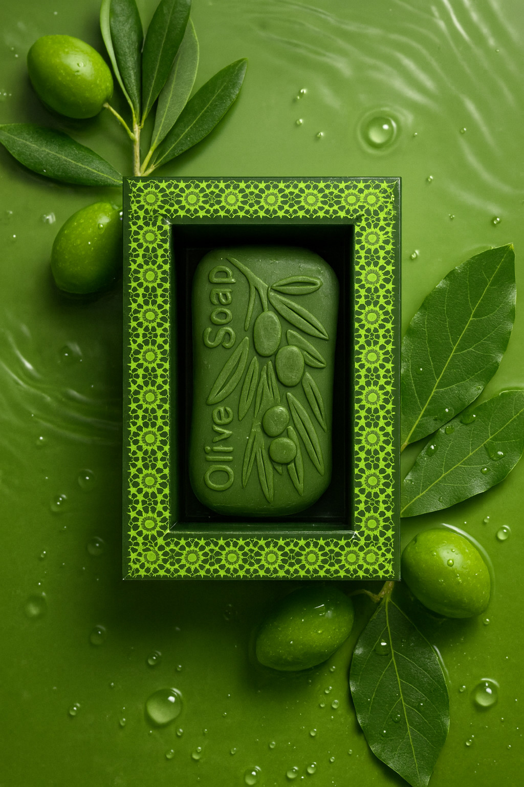 Virgin Olive Oil Soap 100% Natural Ingredients (set of 2) and Loofah 5.5 OZ ea