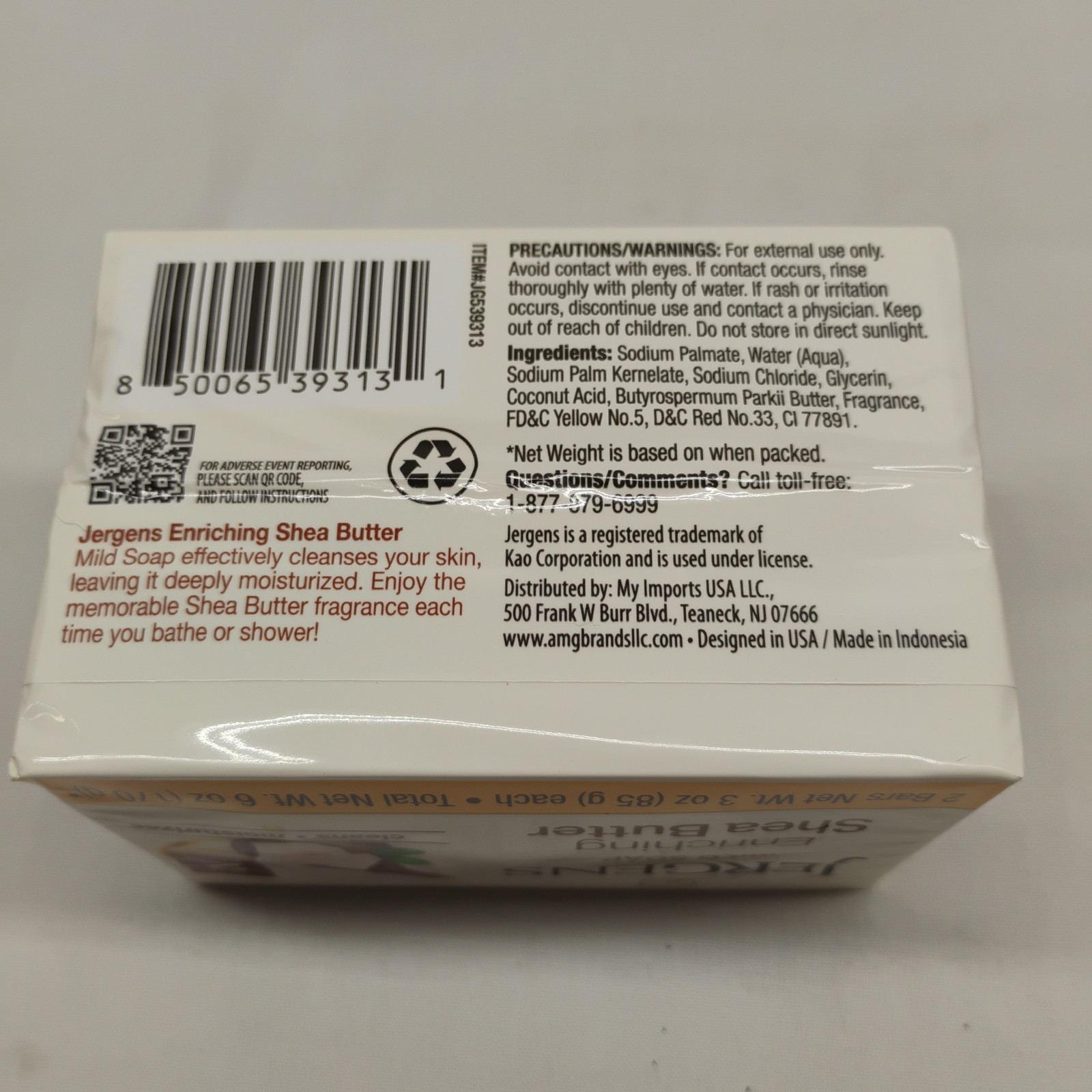 5 Pack Jergens Enriching Shea Butter MILD Bar Soap 3oz Each 10 Bars Total