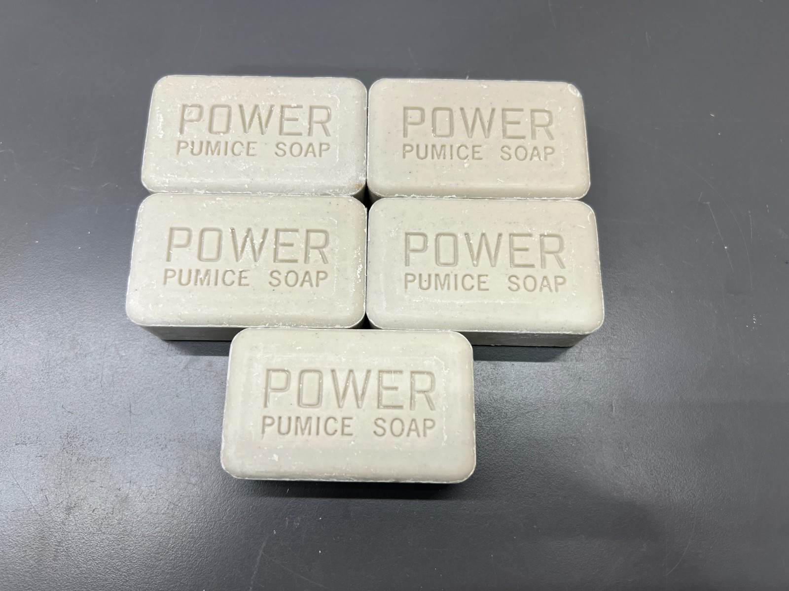 FIVE (5) POWER PUMICE UNWRAPPED HEAVY DUTY BAR SOAP