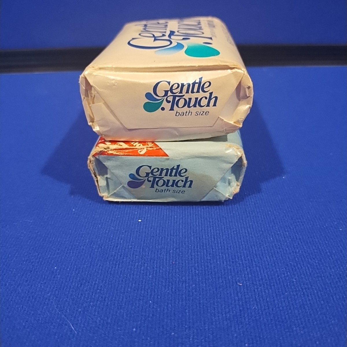 Vintage Gentle Touch Soap Bar Baby Oil Lot Of 2 Pack Aqua 4.75 oz NOS USA Bath
