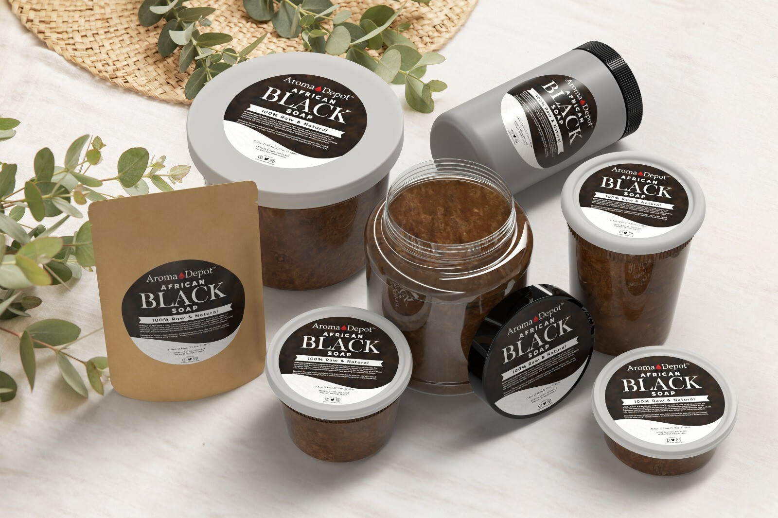 African Black Soap Paste 8 oz. Natural Raw Organic Wash Face Body Hair Raw