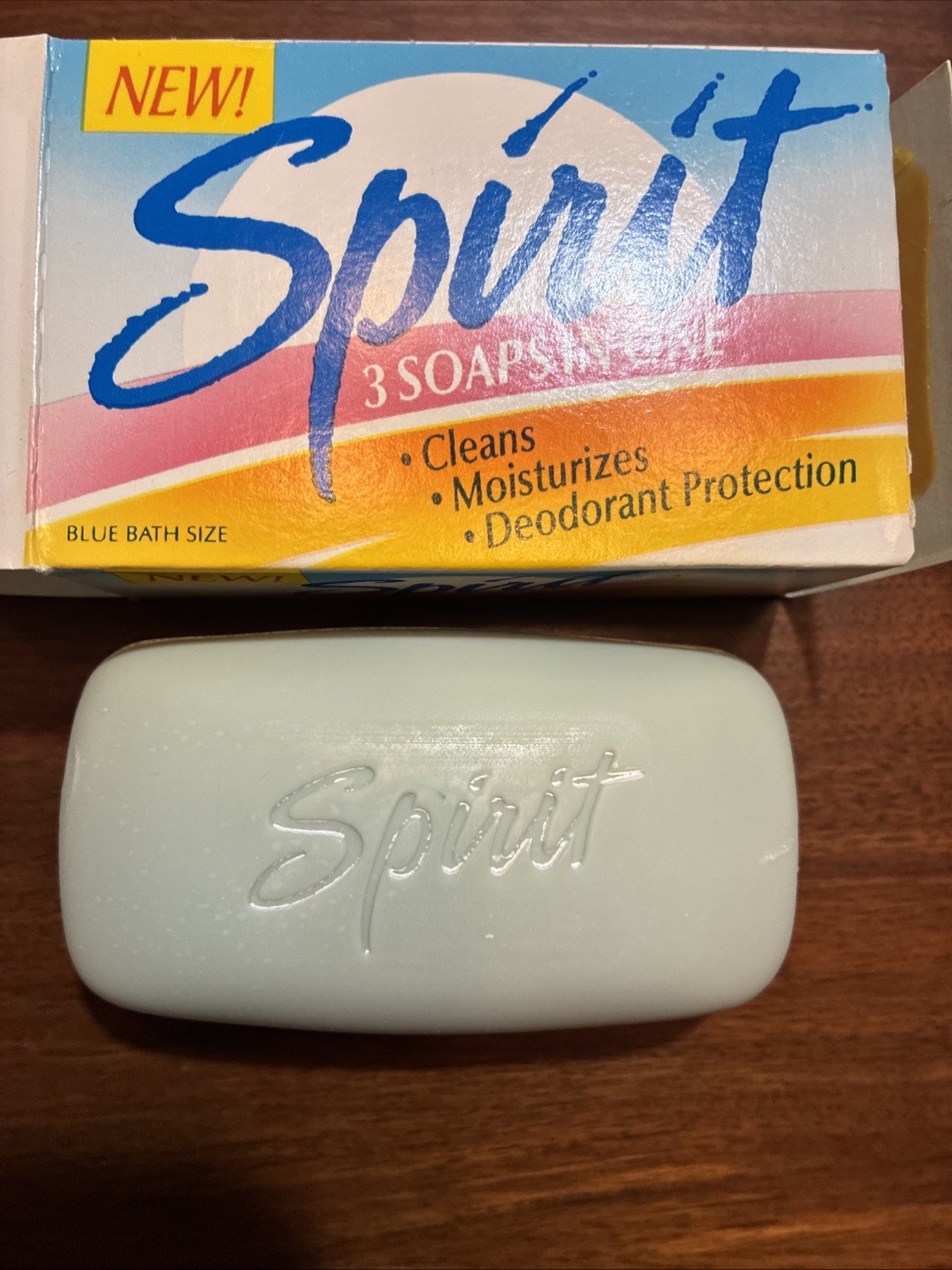Lot Of 3 Vintage SPIRIT Bar Soap Blue Bath Size 4.5 Oz