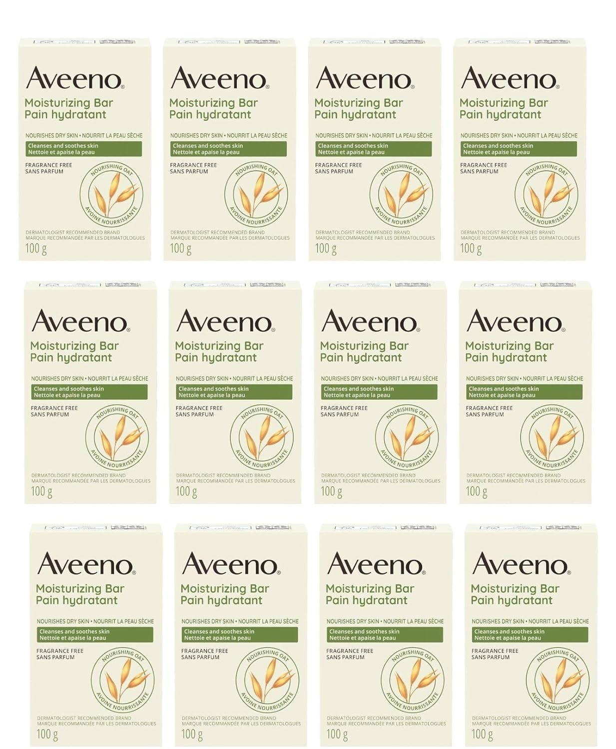 Naturals Moisturizing Bar for Dry Skin 3.5 oz Pack of 12 Unscented