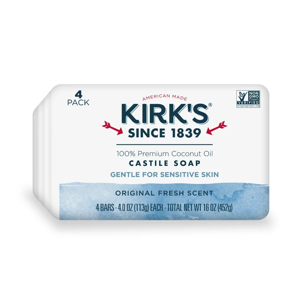100% Premium Coconut Oil Gentle Castile Soap, Original Fresh Scent, 12 Bars
