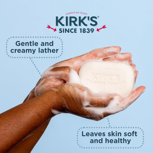 Kirk’s Castile Bar Soap for Men, Women & Children – Made 4 Ounce (Pack of 6)