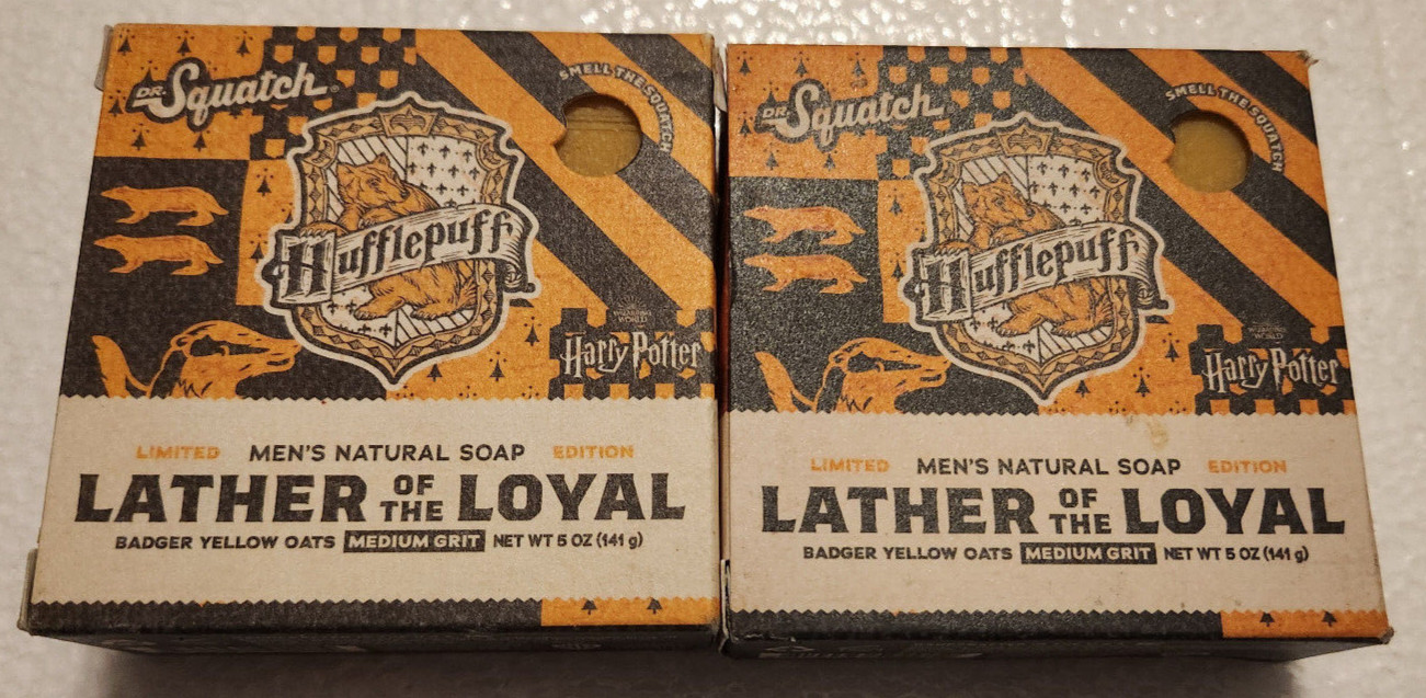 2x Dr Squatch Soap Harry Potter Hufflepuff Lather Of The Loyal 5oz Medium Grit