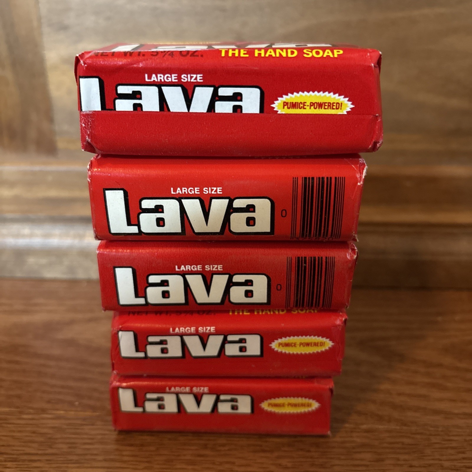 5 ~ LAVA Bar Green Soap 5.75 Oz Heavy Duty with Pumice Hand Cleaner Grease Dirt
