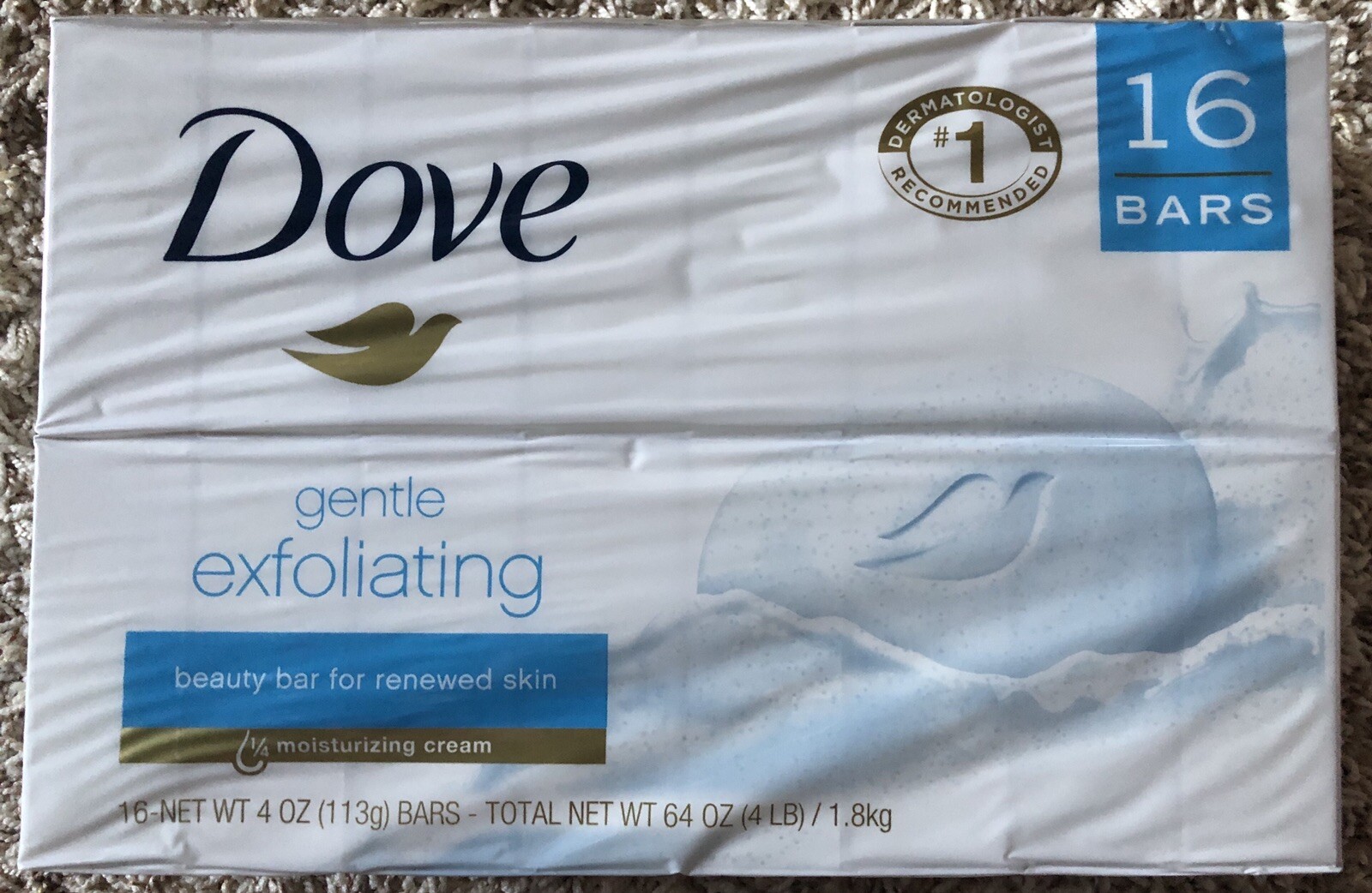Dove Beauty Bar, Sensitive Skin Gentle Exfoliating Beauty bar for renew 16X4oz