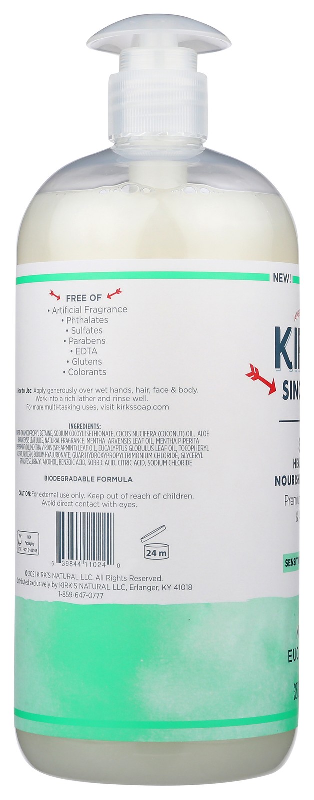 Kirk’S Mint Eucalyptus 3-In-1 Natural Cleanser 32 Oz Oil 1 Pack