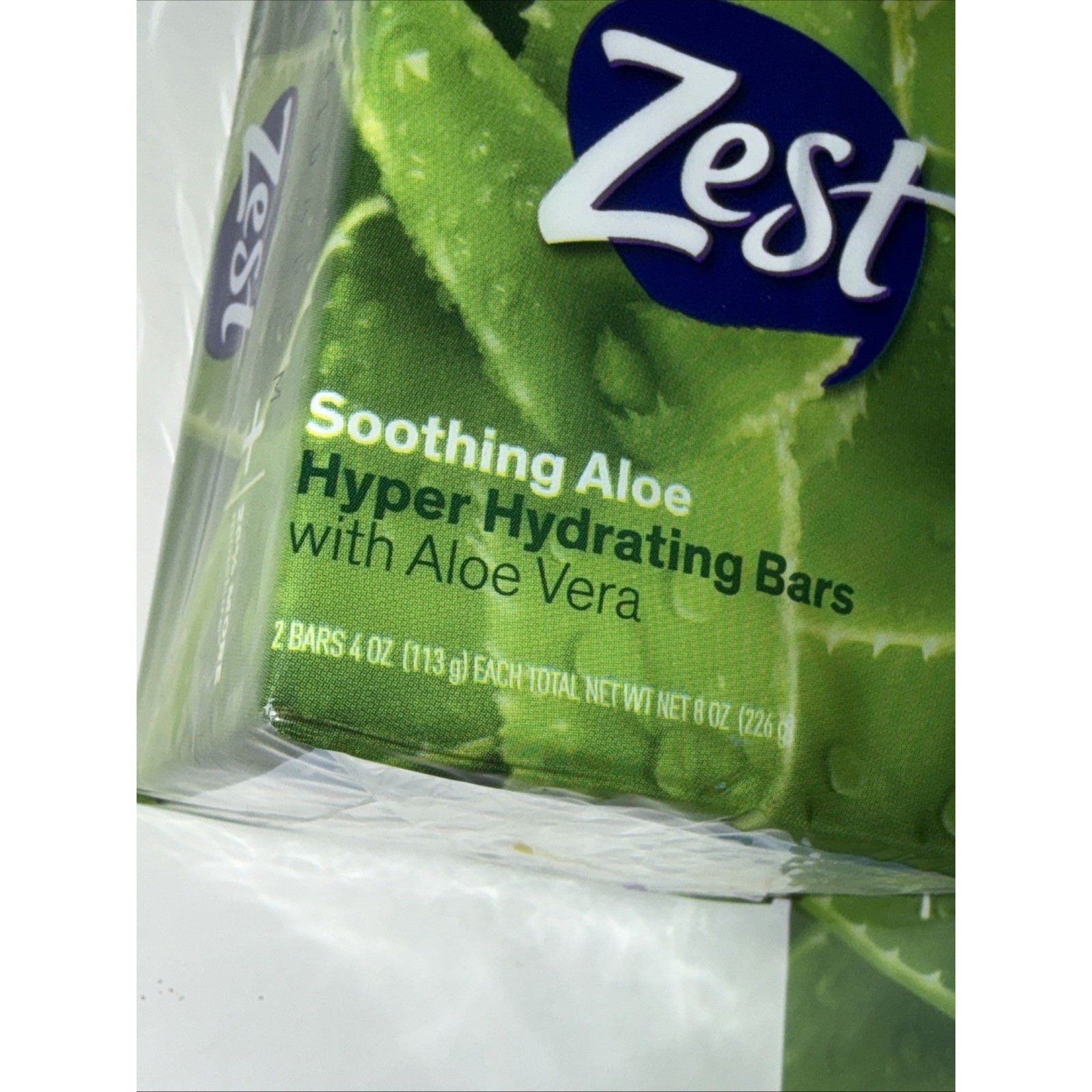 Zest Soothing Aloe Hyper Hydrating Bars Soap 4oz 4 Bars Total 2 Packs of 2