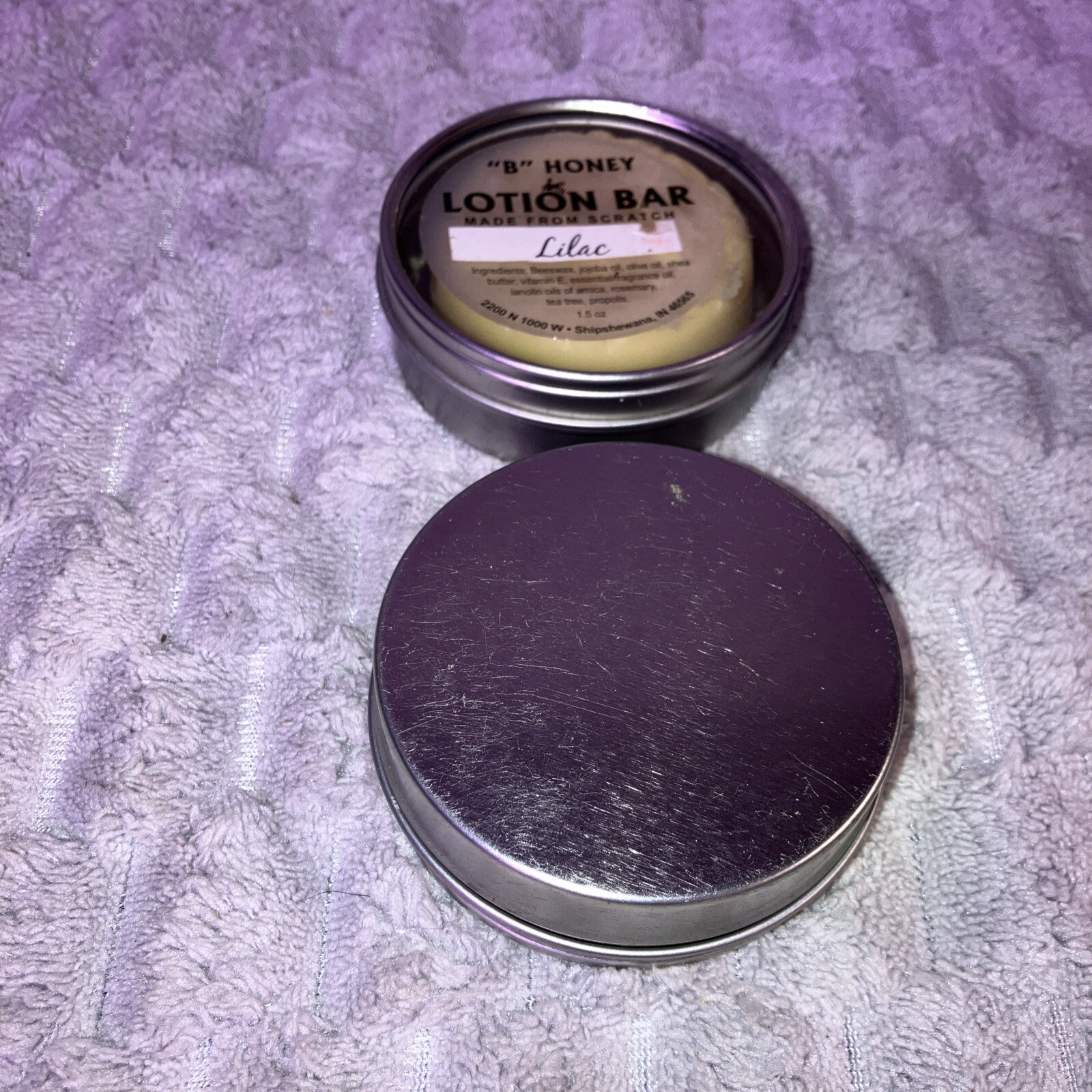 2- ‘’ B ‘’ Honey Lotion Bar (( Lilac)) Made From Scratch 1.5 Oz Each New.