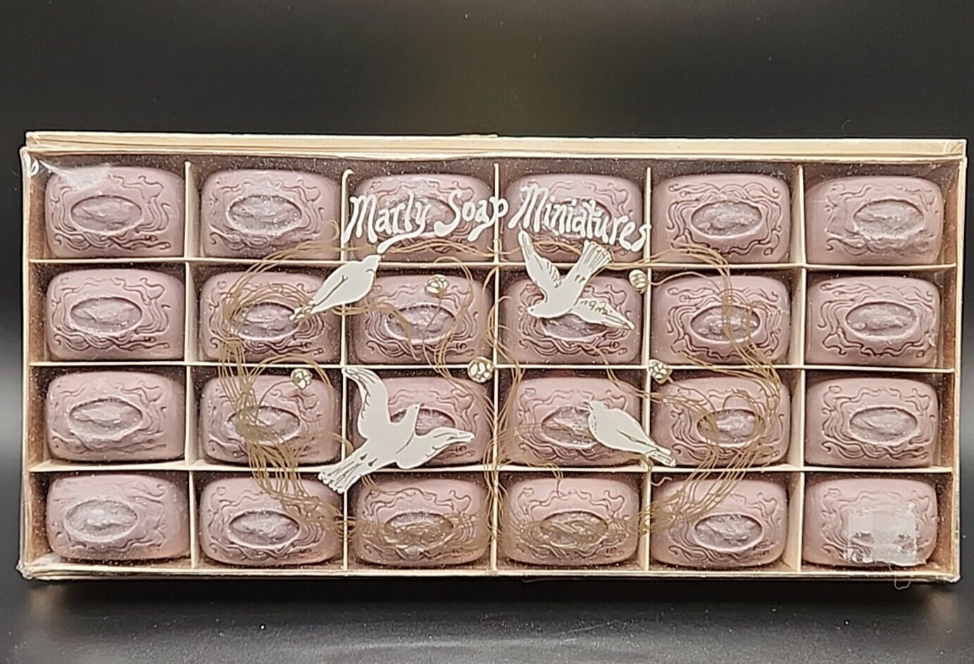 Vintage Marly Soap Miniatures 24 Total Light Gray Doves New in Box
