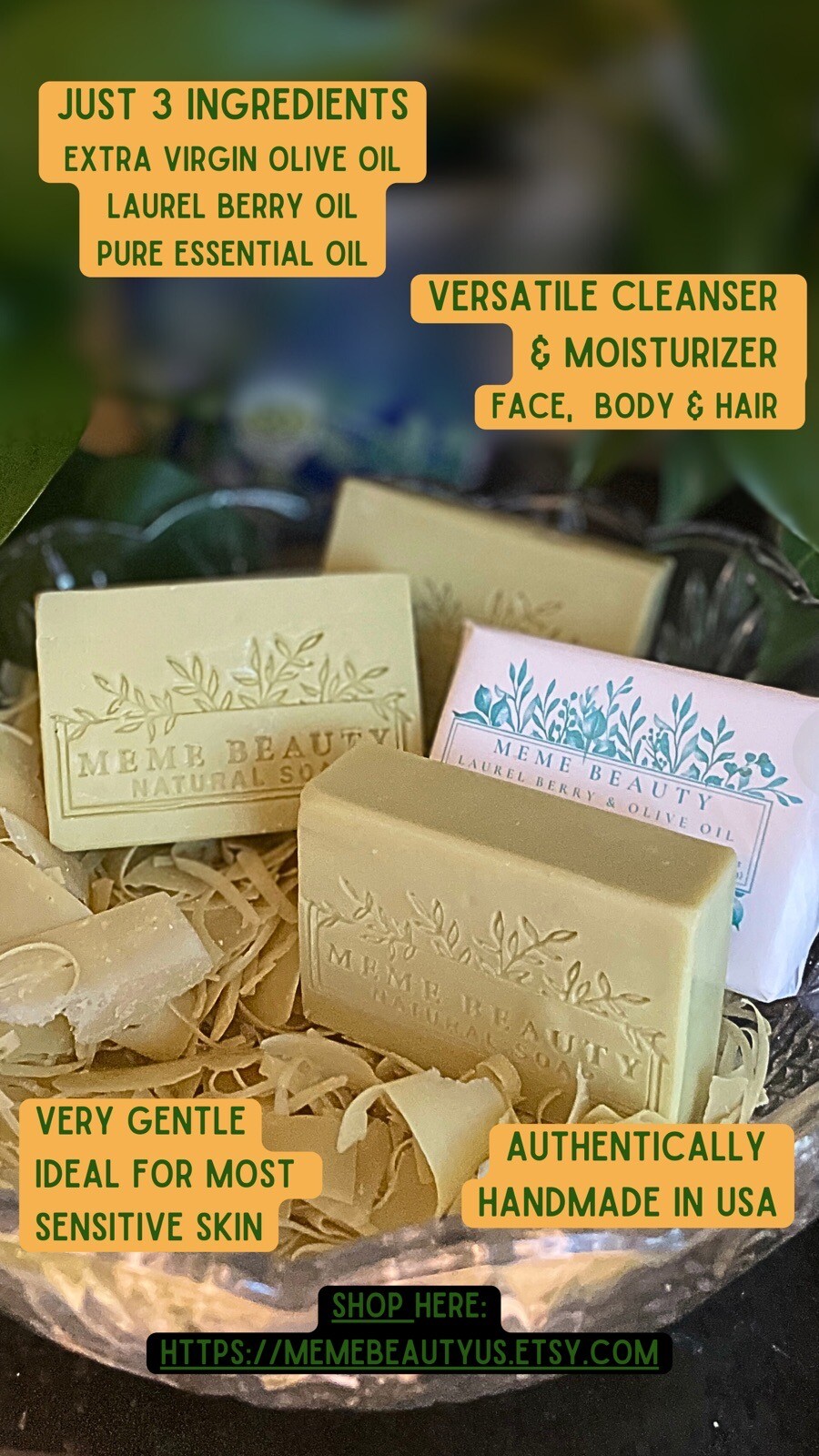 Alepo, Ghar, 30% Laurel Berry & Olive Oil, Variety Pack of 3 Soap: Essential Oil