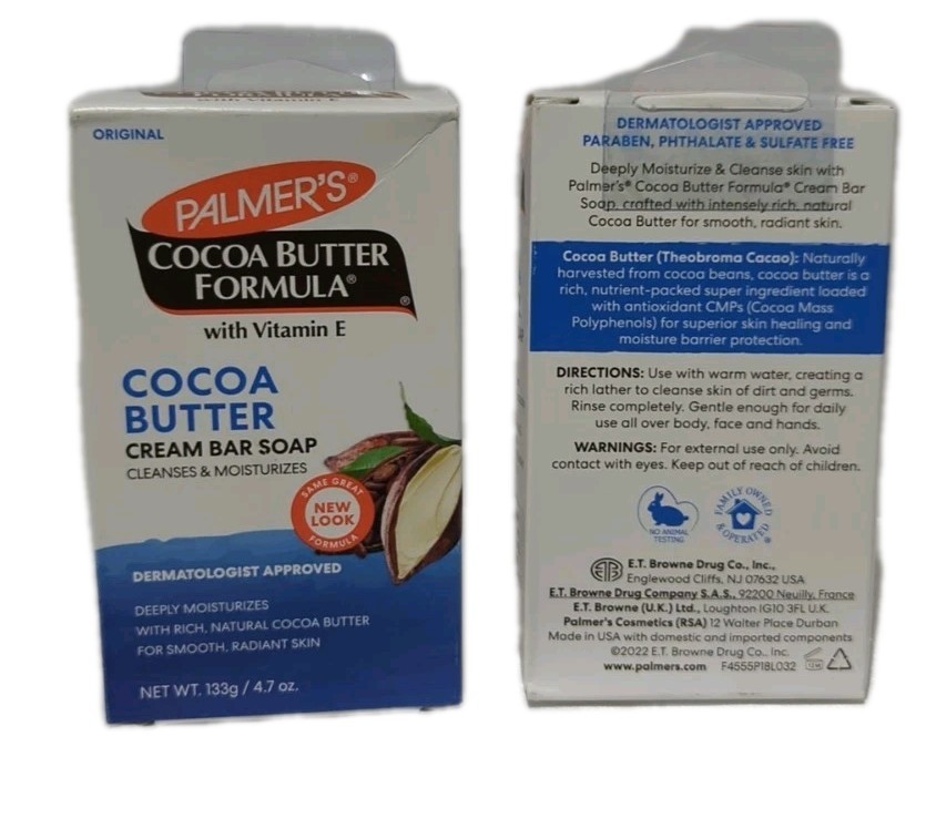Palmer’s Bar Soap Cocoa Butter Formula Cream Daily Skin Therapy 2 Pack 4.7 oz ea