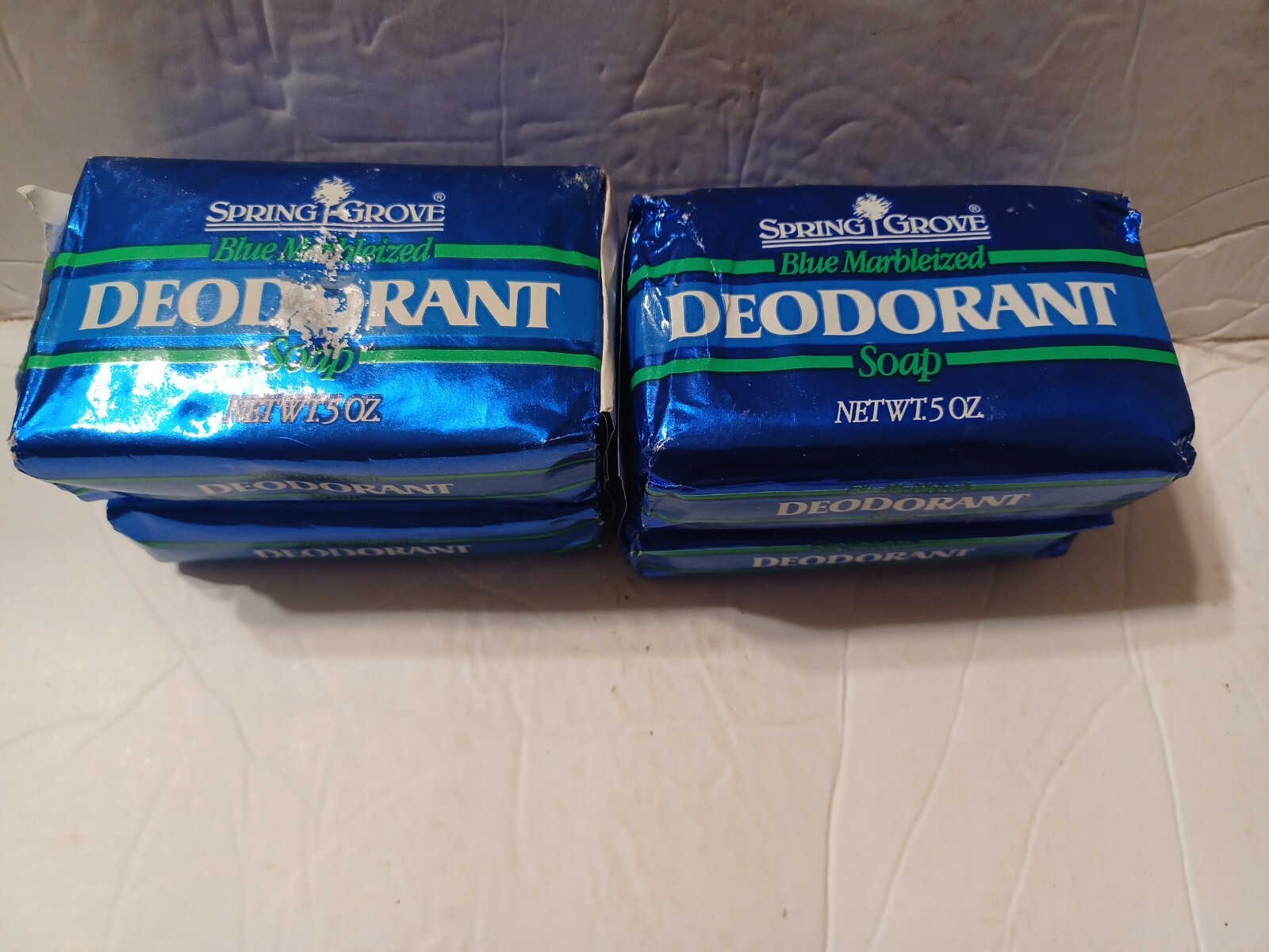 2-2 Pack Spring Grove Blue Marbleized Deodorant Soap 5 oz Each Bar