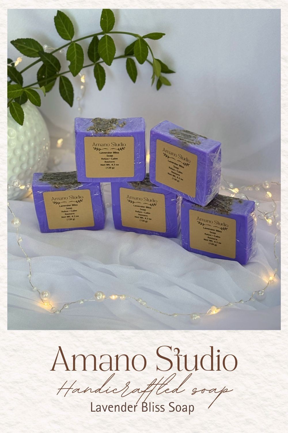 Lavender Goat Milk Glycerin Soap 4.3oz Bar Relaxing Aromatherapy Spa Gift