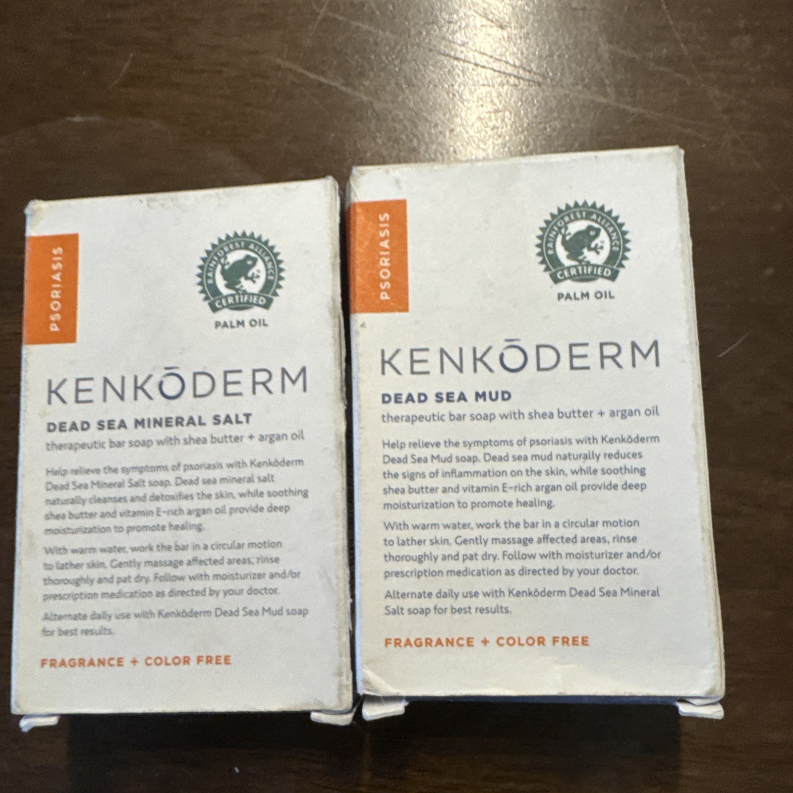 Kenkoderm Psoriasis Dead Sea Mud Soap with Argan Oil & Shea Butter Lot 2